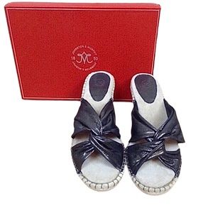 Johnston & Murphy Ainsley espadrilles metallic pewter vamp wedge